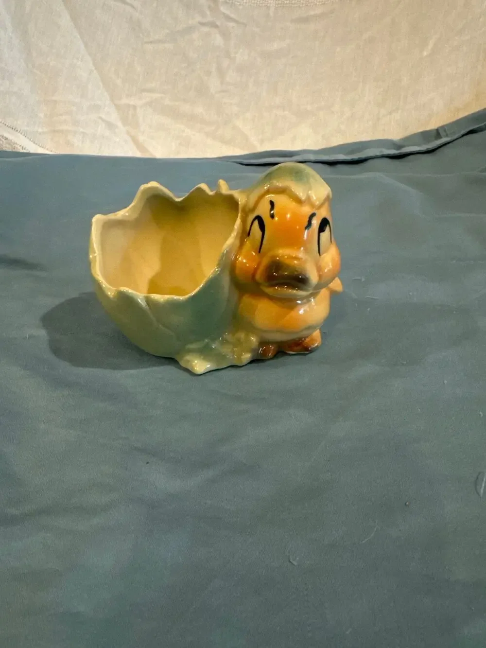 Vintage Shawnee Pottery Duckling and Cracked Egg Planter Mid Century USA Kitsch